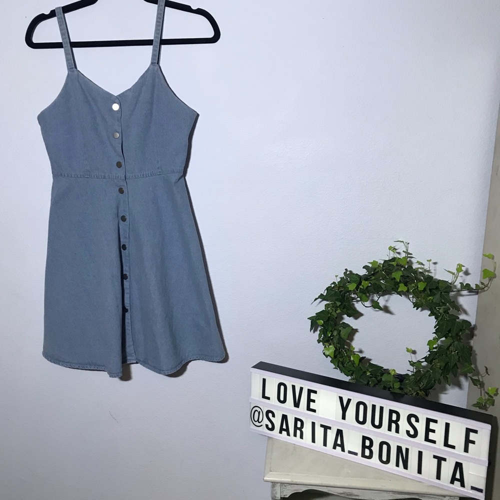 ✅3/$15 SALE! Vintage Denim Button Front Dress S
